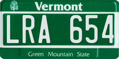 VT license plate LRA654
