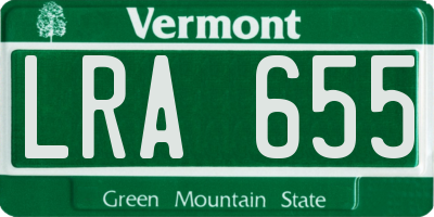 VT license plate LRA655