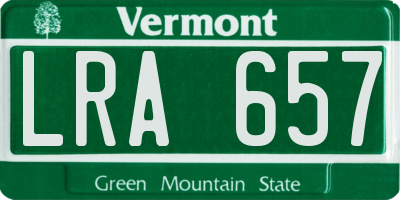 VT license plate LRA657