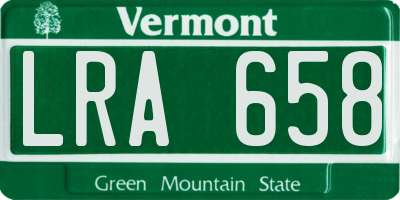 VT license plate LRA658