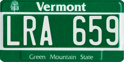 VT license plate LRA659