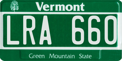 VT license plate LRA660