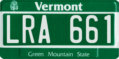 VT license plate LRA661