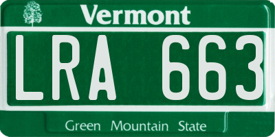 VT license plate LRA663