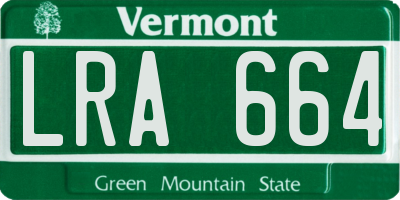 VT license plate LRA664