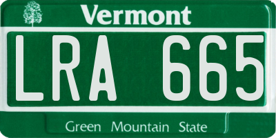 VT license plate LRA665