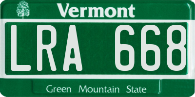 VT license plate LRA668