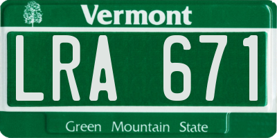 VT license plate LRA671