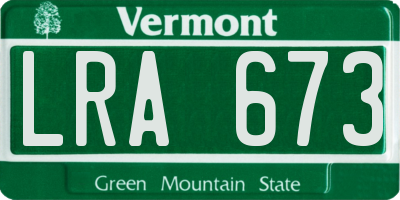 VT license plate LRA673