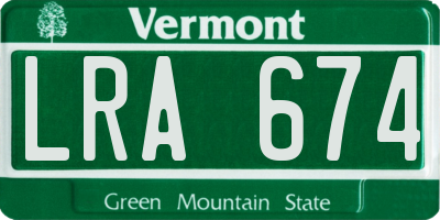 VT license plate LRA674