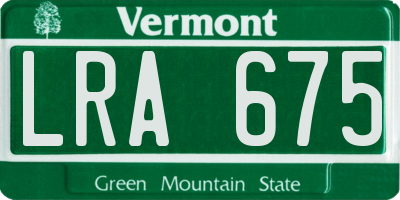 VT license plate LRA675