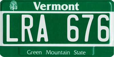 VT license plate LRA676