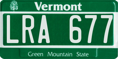 VT license plate LRA677