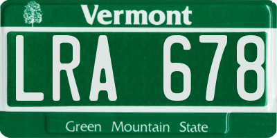 VT license plate LRA678