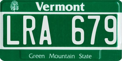 VT license plate LRA679