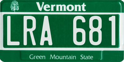 VT license plate LRA681