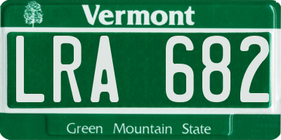 VT license plate LRA682