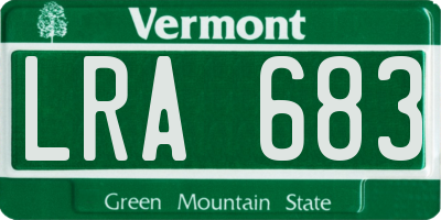 VT license plate LRA683