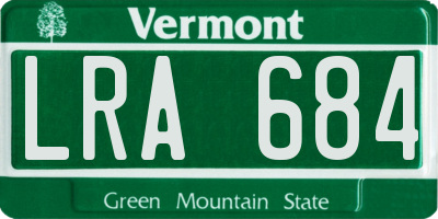 VT license plate LRA684