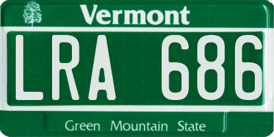 VT license plate LRA686