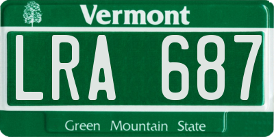 VT license plate LRA687