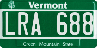 VT license plate LRA688