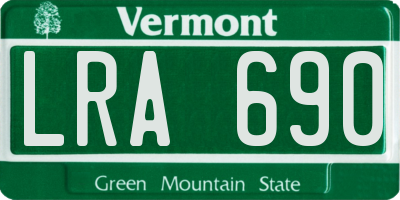 VT license plate LRA690