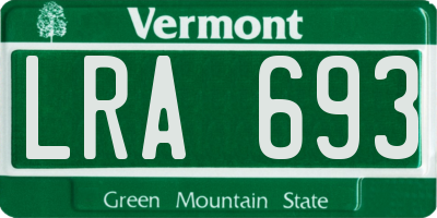 VT license plate LRA693