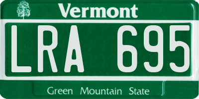 VT license plate LRA695