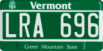 VT license plate LRA696