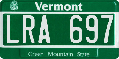 VT license plate LRA697