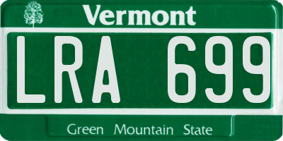 VT license plate LRA699