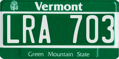 VT license plate LRA703
