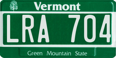 VT license plate LRA704