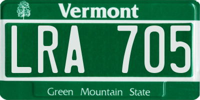 VT license plate LRA705