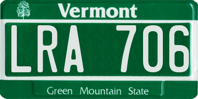 VT license plate LRA706