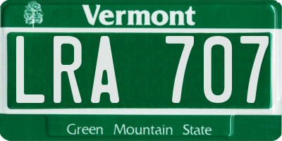 VT license plate LRA707