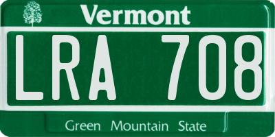 VT license plate LRA708