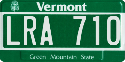 VT license plate LRA710
