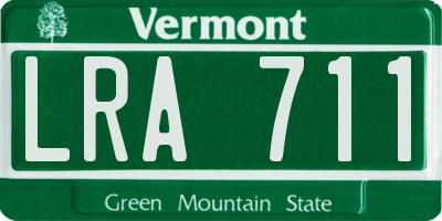 VT license plate LRA711