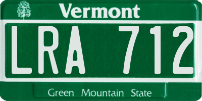 VT license plate LRA712
