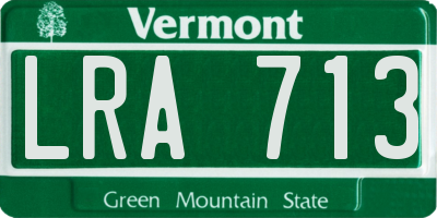 VT license plate LRA713