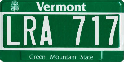 VT license plate LRA717