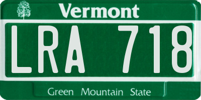 VT license plate LRA718