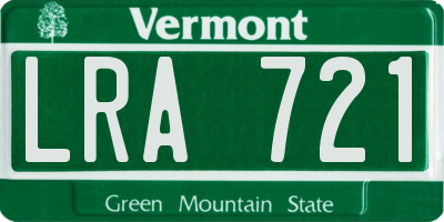 VT license plate LRA721