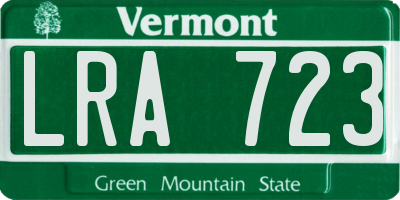VT license plate LRA723