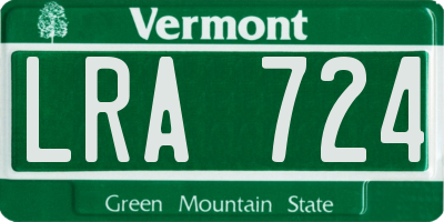 VT license plate LRA724