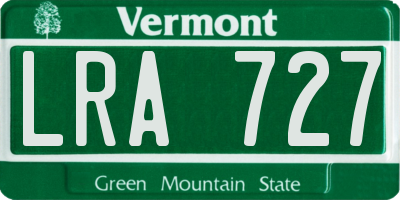 VT license plate LRA727