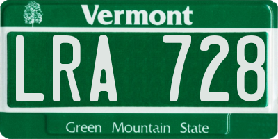 VT license plate LRA728