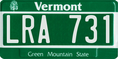 VT license plate LRA731